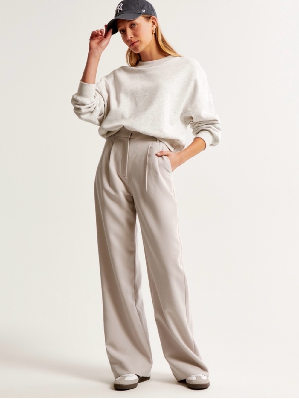 Abercrombie & Fitch Light Beige Tailored Trousers